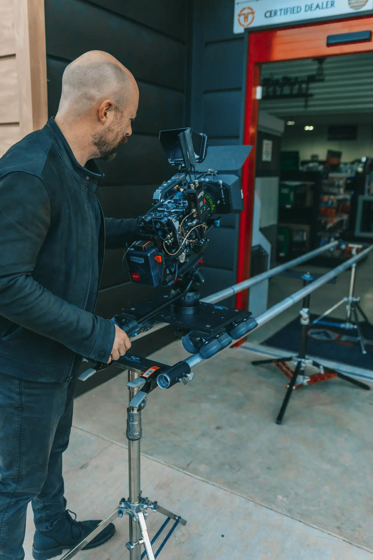 The Dana Dolly push into the Affinity Steel Store front