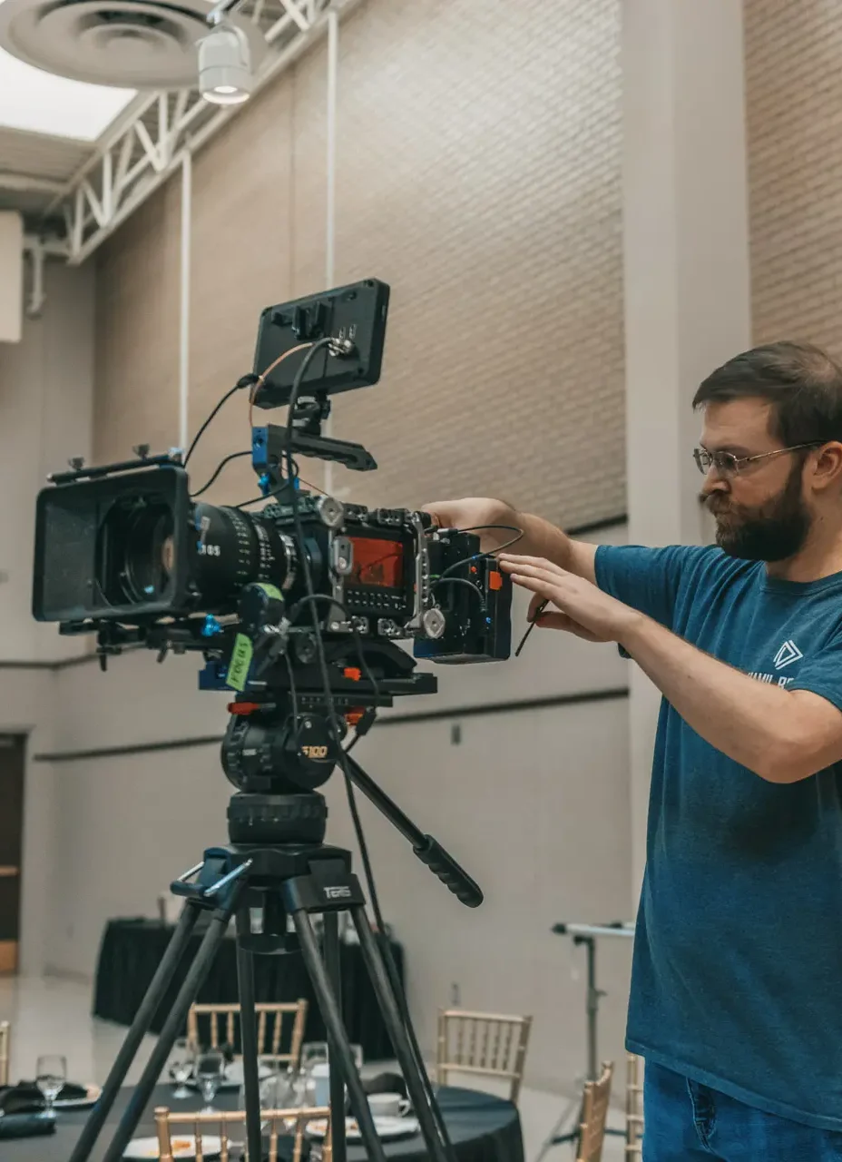 A-Cam setup for an speaker event video production at the Texas Tech Museum