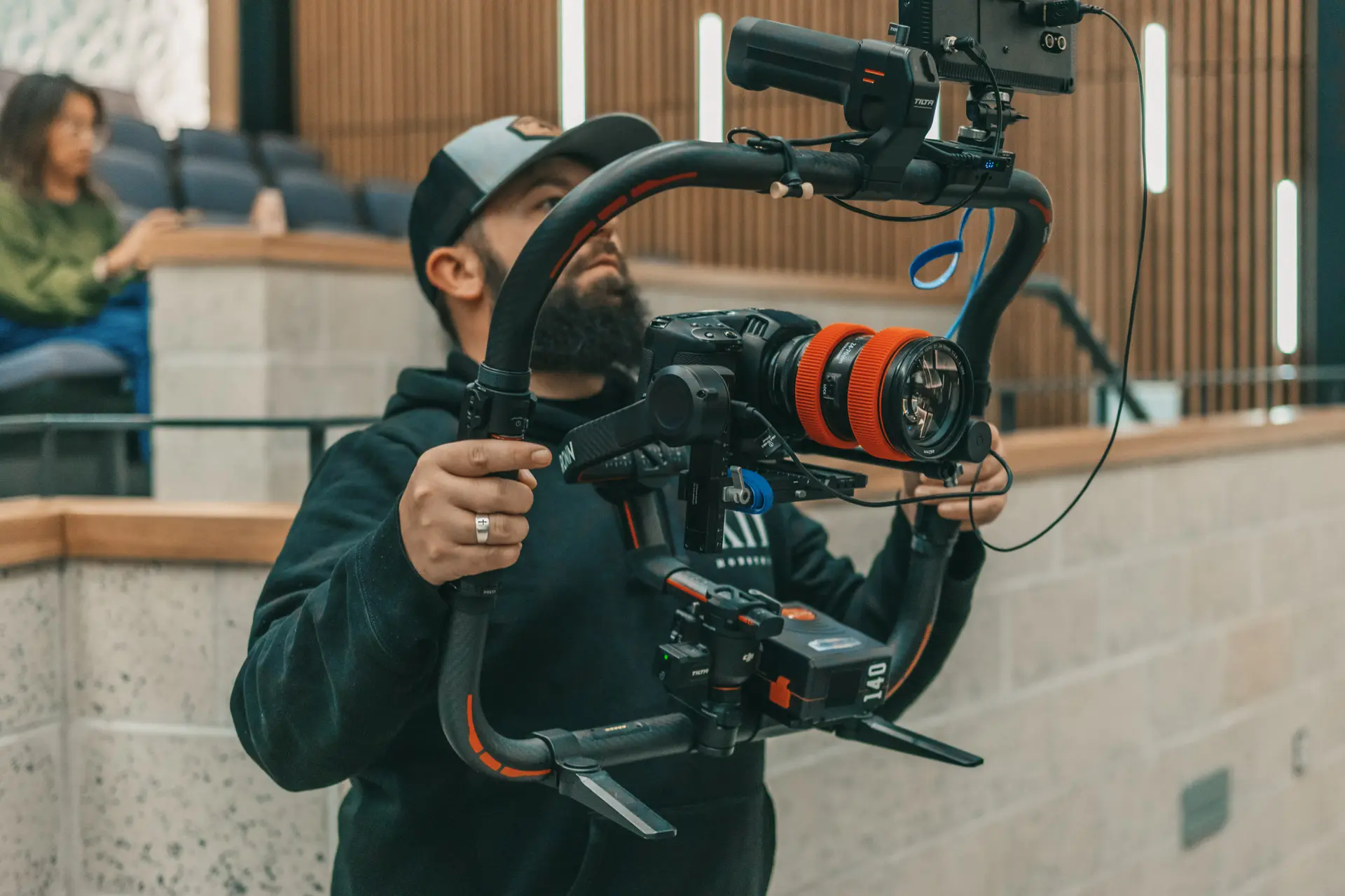 Jacob Hamil filming b-roll for a Lubbock Youth Orchestra Event