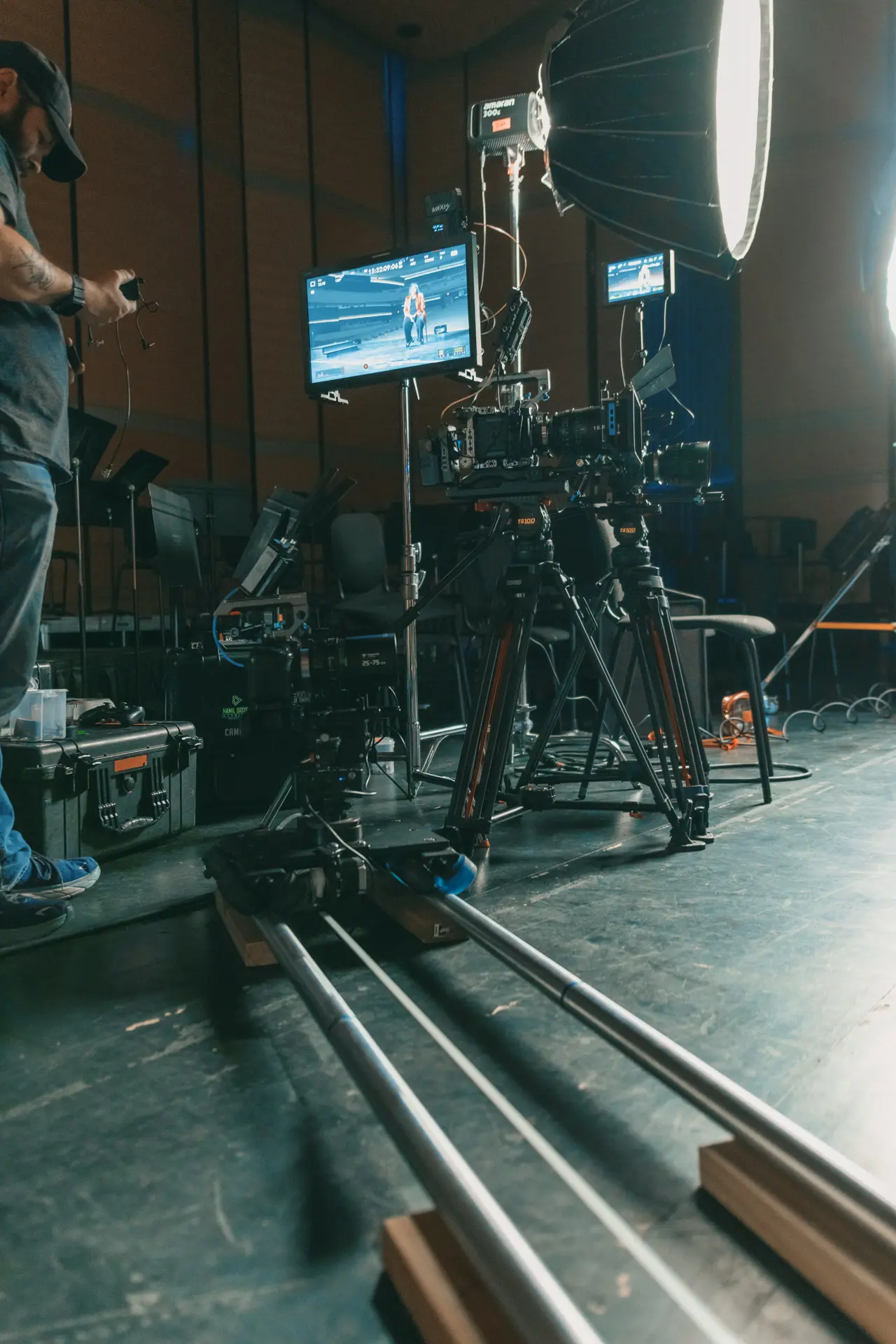 The eMotimo Dana Dolly rig with the Blackmagic Cameras at the Lubbock Symphony Orchestra video production