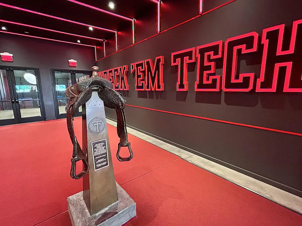 The Saddle in the End Zone Club at Texas Tech