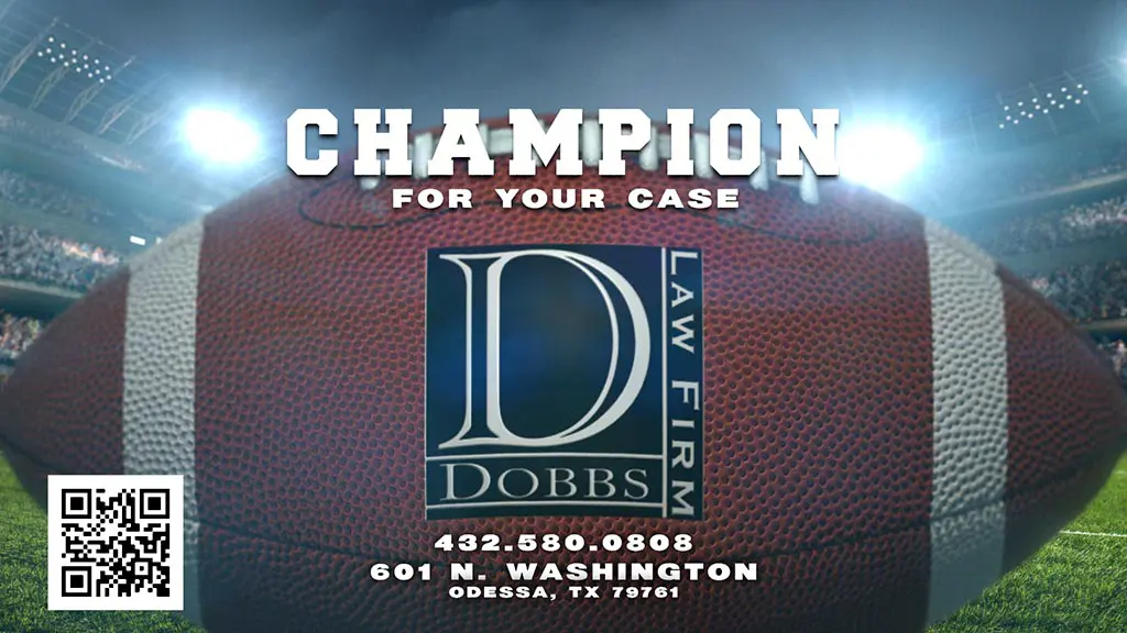 Dobbs Football Logo Dobbs Law Firm 2026 Super Bowl Ad Ending Title