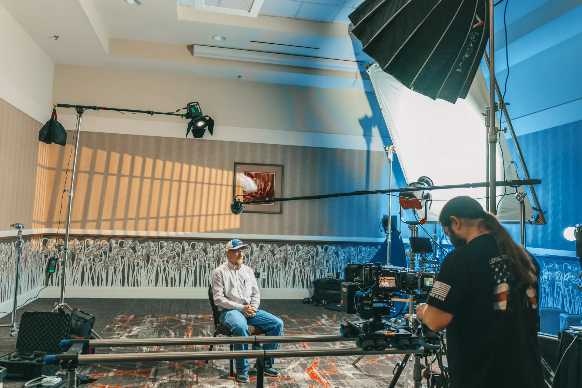 THe interview setup for the 2026 Plains Cotton Growers Meeting Video