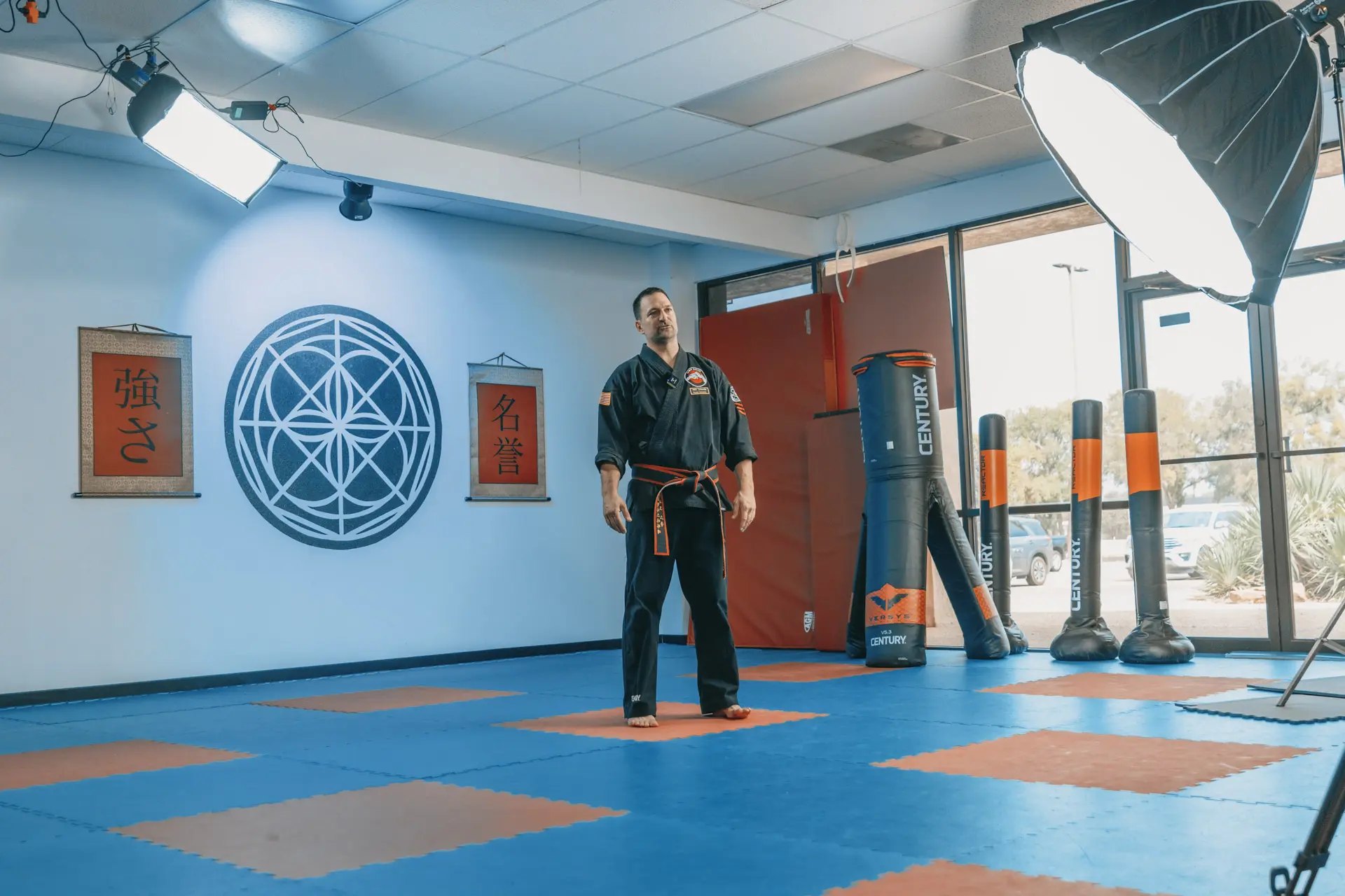 International Chief Master Chad Hinkle at West Texas Karate video production
